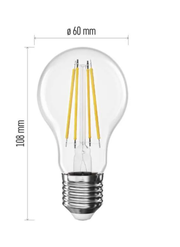 LED pirn 7,8W (75W) E27 Filament A60 WW EMOS - Image 2